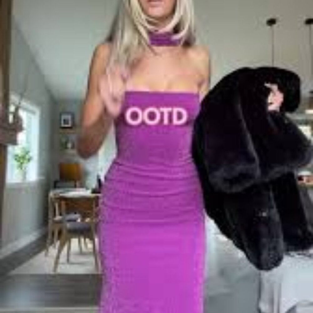 Delfi Collective Mica Maxi Halter Dress in Purple, Size Medium - Picture 4 of 12